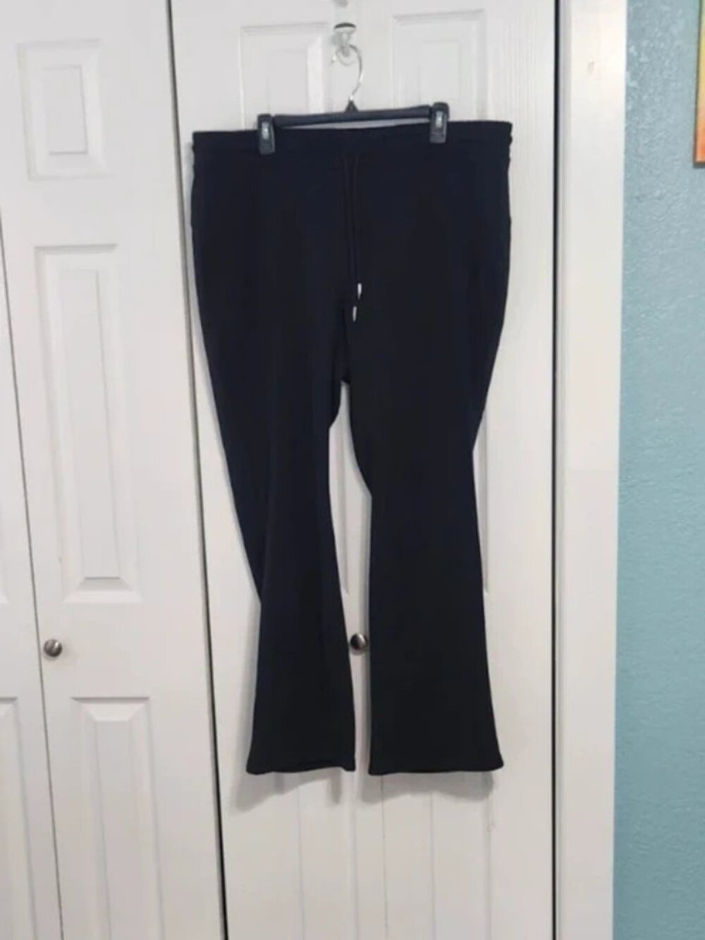 Sabrina Lauren New York 3X Black Flare Sweatpants Drawstring Stretch